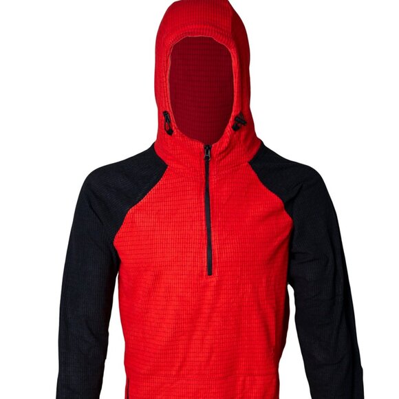 Town Shirt Company Scarlet Tanager Grid Fleece Hoody, Unisex, size Large - Picture 1 of 3